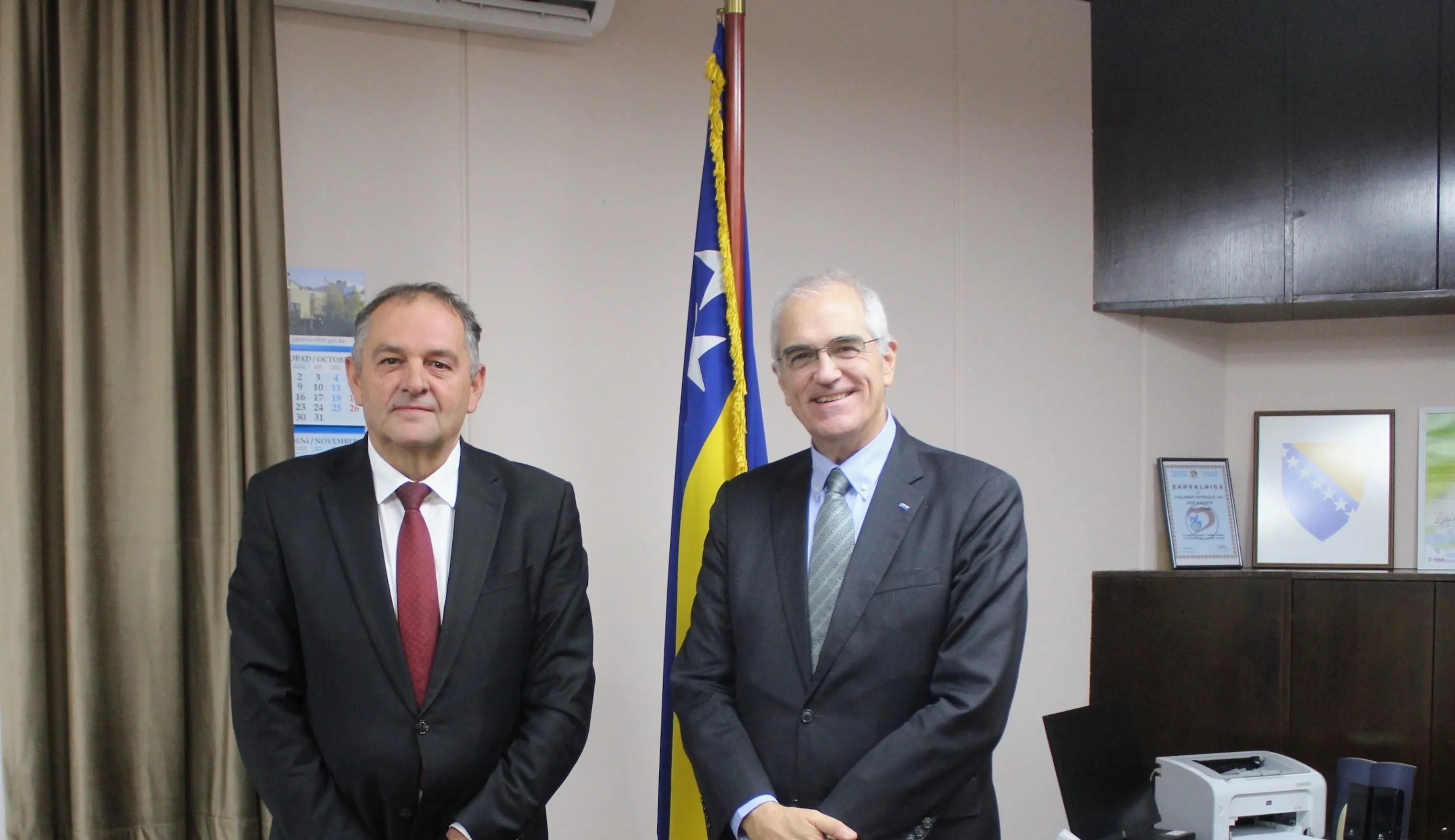 Predsjedatelj Martinović s voditeljem Misije OESS-a u BiH, veleposlanikom Holtzappleom